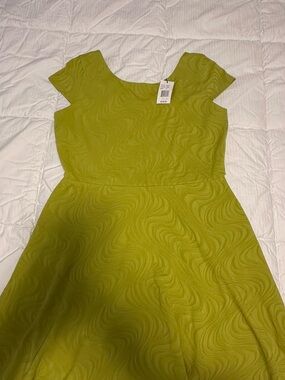 Women‘s Chartreuse Textured Fit & Flare Dress